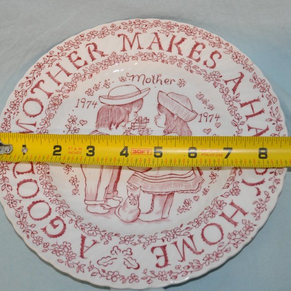 1974 TWO mother & child plates crownford china happy birthday & home (42) - Picture 6 of 10